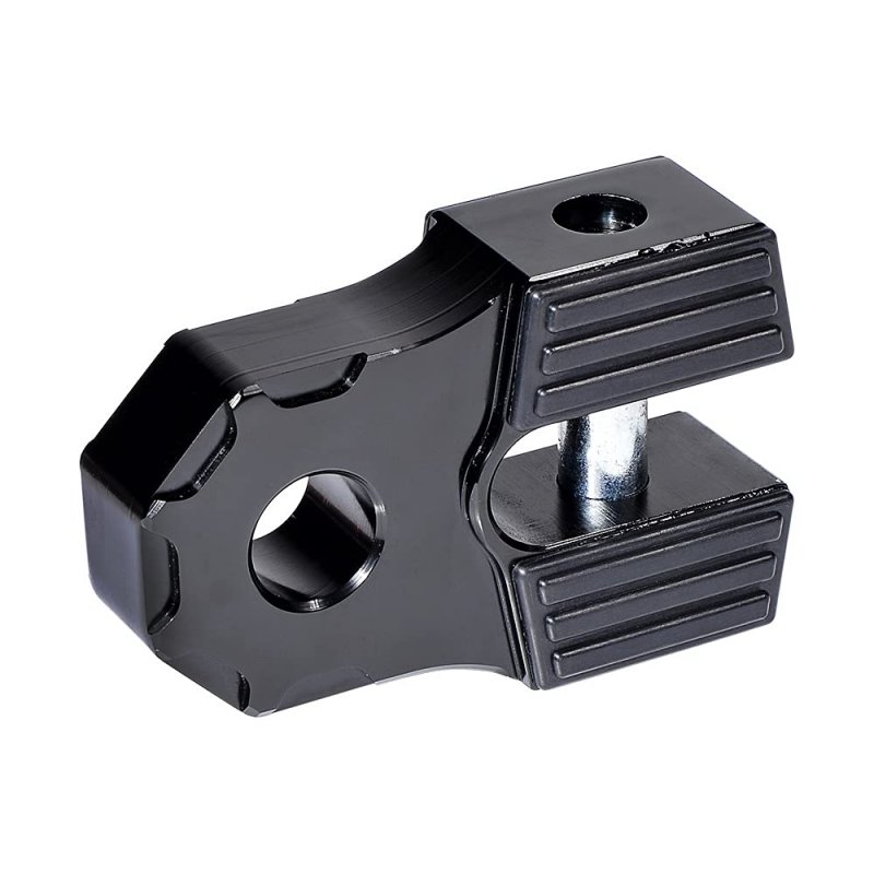 Anzios Black Flat Winch Shackle Mount With Pin Set Fit Steel Cable Synthetic Ropes Roller Fairlead Towing Truck Trailer Hook