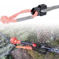 Anzios Black Flat Winch Shackle Mount With Pin Set Fit Steel Cable Synthetic Ropes Roller Fairlead Towing Truck Trailer Hook