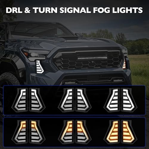 Led Fog Lights For 2024 2025 Toyota Tacoma Sr Sr5 Trd Sport Off Road Limited Front Bumper Assembly With White Drl And Amber