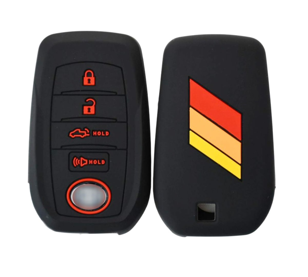 Silicone Key Fob Cover For Toyota Rav4 Camry Corolla Highlander 4runner Tundra Tacoma Land Cruiser Venza Crown Bz4x 4 Buttons