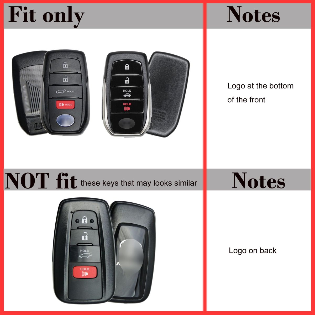 Silicone Key Fob Cover For Toyota Rav4 Camry Corolla Highlander 4runner Tundra Tacoma Land Cruiser Venza Crown Bz4x 4 Buttons
