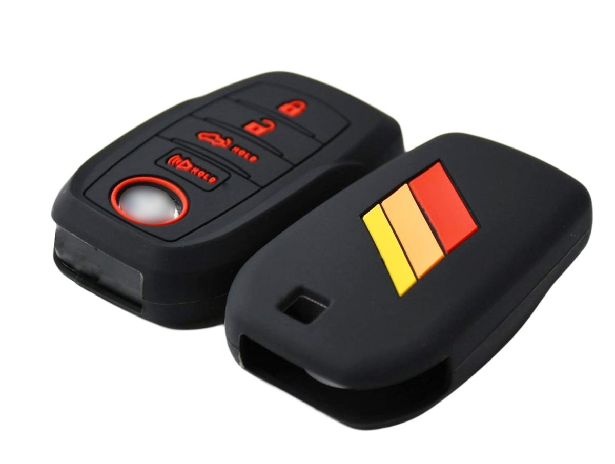 Silicone Key Fob Cover For Toyota Rav4 Camry Corolla Highlander 4runner Tundra Tacoma Land Cruiser Venza Crown Bz4x 4 Buttons
