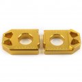 Zhisheng 1 Pair Cnc Motorcycle Rear Axle Blocks Chain Adjuster For Suzuki Drz400sm 2004 2005 2006 2007 2008 2009 2010-2015 Gold