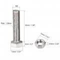 Uxcell M8 X 35mm Hex Head Screws Bolts Nuts Flat Lock Washers Kits 304 Stainless Steel Fully Thread Hexagon 10 Sets