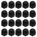 20 Pieces Hex Nut Protection Covers M12 X 19mm Black Plastic Dome Bolt Caps For Hexagonal Screws Durable Protective 