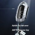 Degemeen Zinc Alloy Key Fob Coverchain Key Case Compatible For Toyota Highlander Rav4 Camry Avalon Corolla C-hr Gt86 Prius