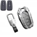 Degemeen Zinc Alloy Key Fob Coverchain Key Case Compatible For Toyota Highlander Rav4 Camry Avalon Corolla C-hr Gt86 Prius