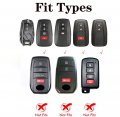 Degemeen Zinc Alloy Key Fob Coverchain Key Case Compatible For Toyota Highlander Rav4 Camry Avalon Corolla C-hr Gt86 Prius