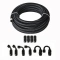 Wflnhb 20ft Braided Fuel Hose Line And 4an Swivel End Fitting Kit Black Black Connector