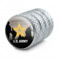 U S Army Logo With Soldier Silhouettes Tire Rim Wheel Aluminum Valve Stem Caps