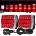 Partsam Magnetic Trailer Lights Led Towing Kit Stop Turn Signals Tail Rear Brake Indicator License Plate Lamps Assembly 2x Red 