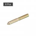 Uxcell M8x60mm Hanger Bolts 8pcs Double Ended Thread Dowel Screws For Wood Furniture