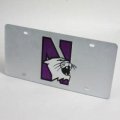 Northwestern Wildcats N License Plate Silver 