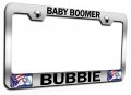 Baby Boomer Bubbie Jewish Israel Chrome Metal License Plate Frame Tag Holder Universal Fit For Us And Canada Vehicles 12 5 X 6 