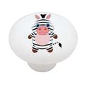 Cute Little Zebra High Gloss Ceramic Drawer Knob 