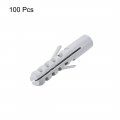 Uxcell 10x50mm Plastic Expansion Tube Bolts Column Frame Fixings Gray 100pcs