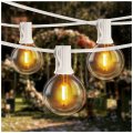 Daybetter Led Outdoor Lights 50ft White Waterproof Globe Patio With Edison Vintage Bulbs Connectable For Yard Porch Bistro 