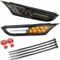 Led Front Side Marker Lamps Replacement For 2007-2021 Nissan Gt-r Gtr R35 Smoked Lens Amber Turn Singal Lights Kits White