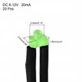 Uxcell 20pcs 1 8mm Pre Wired Led Green Dc6-12v Diffused Lens Light Emitting Diodes