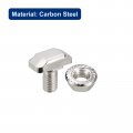 Uxcell M6x12mm T Slot Drop-in Bolt And M6 Hexagon Flange Nut Set 10 Sets Hammer Head-bolt T Shape Stud Sliding Screw For 30