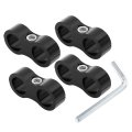 4pcs Black An8 16mm Hose Separator Clamp Fitting Adapter With Wrench For Car