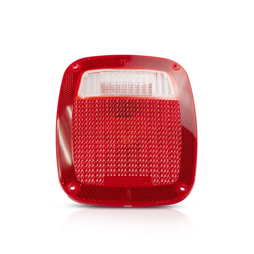 Tail Light Lens For Jeep Wrangler 1987 To 1995 Driver Or Passenger Side Single Piece With Gasket Replacement Ch2808106 And
