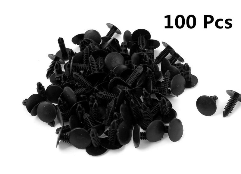 100 Pieces Plastic Rivet Fastener Push Clips For Car Auto Fender 4 7mm Hole Size Black Body Bumper And Door