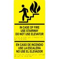 Compliancesigns Com In Case Of Fire Use Stairway Bilingual Sign Ada-compliant Braille And Raised Letters 15x8 Yellow Acrylic 