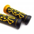 Httmt Xh4089- Left 7 Right 1 Universal Yellow Skull Motorcycle Grips Compatible With Left Side 22mm 8 25mm Hand