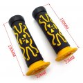 Httmt Xh4089- Left 7 Right 1 Universal Yellow Skull Motorcycle Grips Compatible With Left Side 22mm 8 25mm Hand