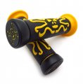 Httmt Xh4089- Left 7 Right 1 Universal Yellow Skull Motorcycle Grips Compatible With Left Side 22mm 8 25mm Hand
