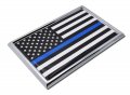 Elektroplate Premium Large Police Thin Blue Line Flag All Metal Emblem For Cars Trucks And Auto Universal Fit At 4 X 2 625