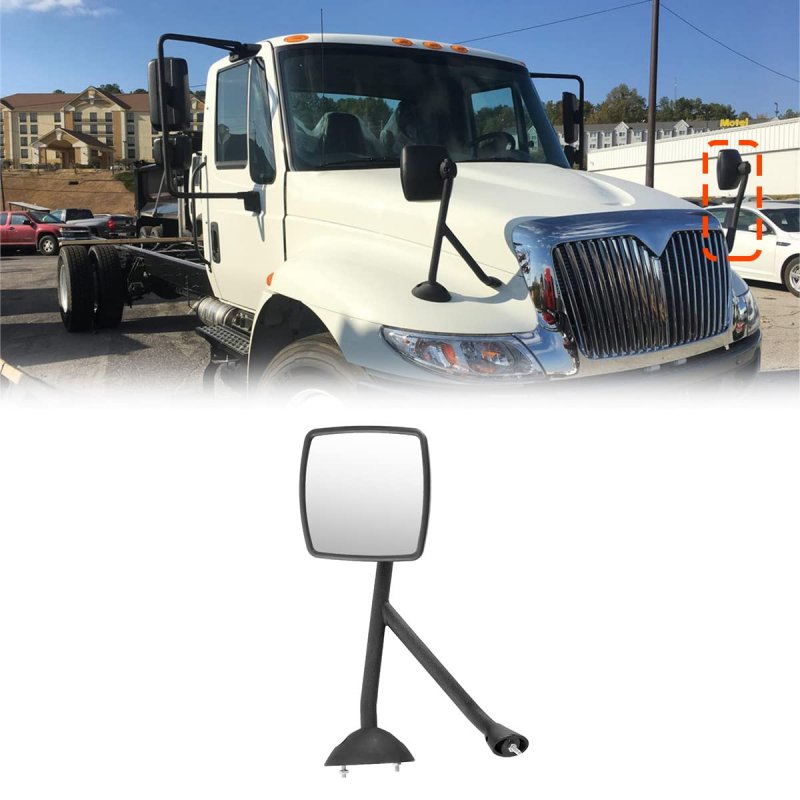 High Soar Hood Mirror For International 4300 Workstar Ii Black Assembly Driver Side Fit 4400 7400 7600 8500 Durastar Truck