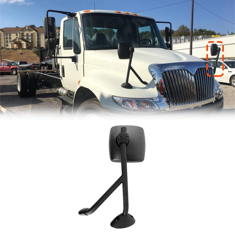 High Soar Hood Mirror For International 4300 Workstar Ii Black Assembly Driver Side Fit 4400 7400 7600 8500 Durastar Truck