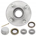Aintier Wheel Bearing Assembly Fit Boat Trailer Galvanized Hub Axle Kit 4 On Bolt Circle 2000lb Lug Greased Bearings L44643