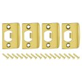 4pcs Door Strike Plate 57mm X 45mm Stainless Steel Latch Deadbolt Replacement Lock For Frame Jamb Reinforcement Gold 
