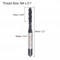 Uxcell M4 X 0 7 Spiral Flute Thread Tap Metric Machine Threading Hss Nitriding Coated Round Shank With Square End H2 Tolerance