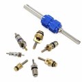 Car Air Conditioner Valve Core Kit For R12 R134a Automotive Refrigeration Tire Stem With Double Head Dual Remover Tool 40 Piece 