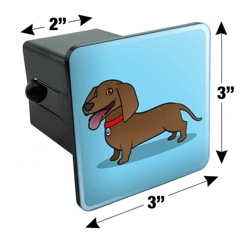 Dachshund Wiener Dog Cartoon Tow Trailer Hitch Cover Plug Insert
