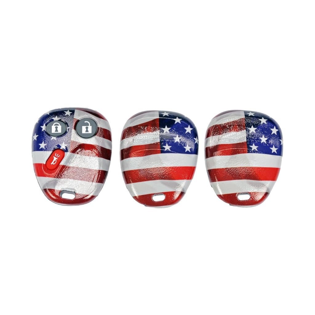 Keyless Remote Case For Chevy Silverado 2500 2004 3 Button Plastic Shell Red White Blue Lock Unlock Alarm Functions Gmc