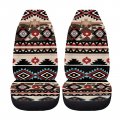 Toaddmos Brown Ethnic Geometry Car Front Seat Covers Design Soft Comfort Protector Cushions Pad For Most Vehicle Interior 