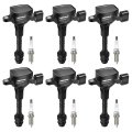 Set Of 6 Ignition Coils Uf349 And Iridium Spark Plugs 4469 For Altima Maxima Pathfinder Quest Infiniti I35 Qx4 Replacement 