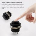 10pcs 2024 Upgraded Normally Open 16mm Round Momentary 2 Pins Metal Push Button Switch Black