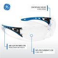 Safety Glasses Ge115c Scratch Resistant Clear Protective Lenses With Uv Shielding For Construction Labs And Outdoor Work Black