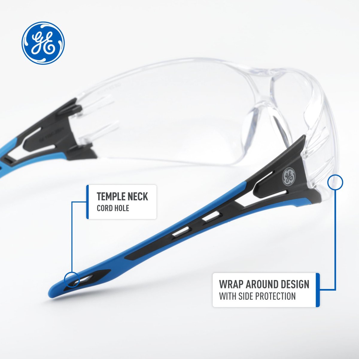 Safety Glasses Ge115c Scratch Resistant Clear Protective Lenses With Uv Shielding For Construction Labs And Outdoor Work Black