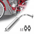 Chrome Exhaust Muffler Pipe And Gasket Nut Kit For 2 Stroke 49cc 60cc 66cc 80cc Gas Motorized Bicycle Motor Bikes Alloy Steel 