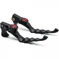 Krator Black Hand Levers Skull Cross Grooved Replaceable Medallion Emblems Compatible With Harleys
