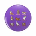 1080 Graphics Yoga English Bulldog Cute Key Chain Double Sided Stainless Steel Keychain 