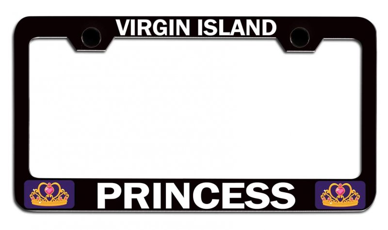 Virgin Island Princess Girly Bl Steel License Plate Frame Universal Fit For Us And Canada Auto Suv Truck Stainless Tag Holder