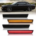 R F Auto 4pcs Led Amber Red Side Marker Lights For Challenger 2015-2023 Smoked Lens Replace Oem 68195788ab 68195797ab 